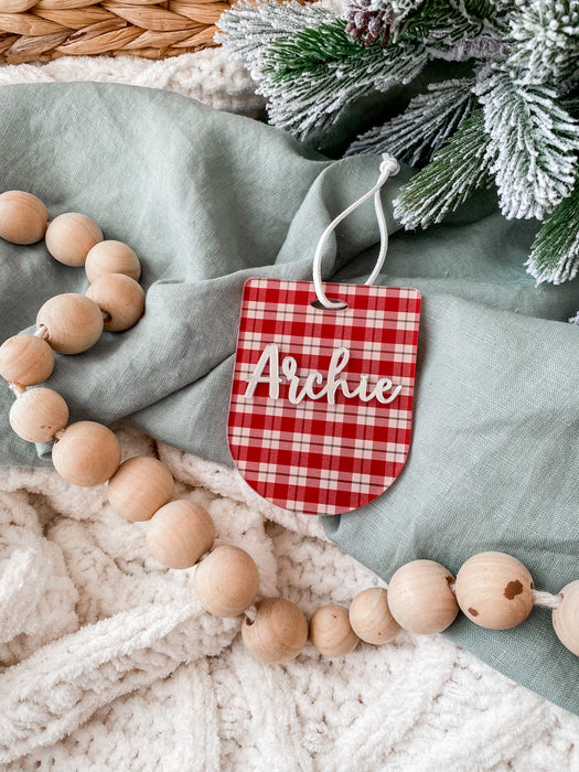 Plaid Arch Gift Tag