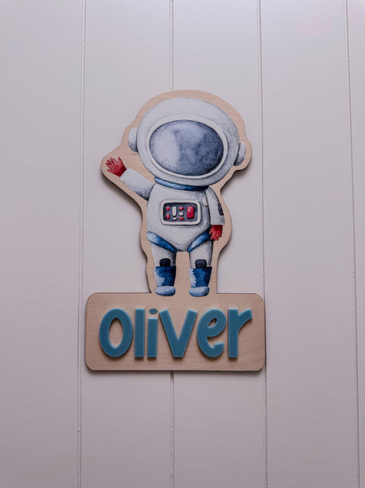 Wooden Space Character Wall Sign