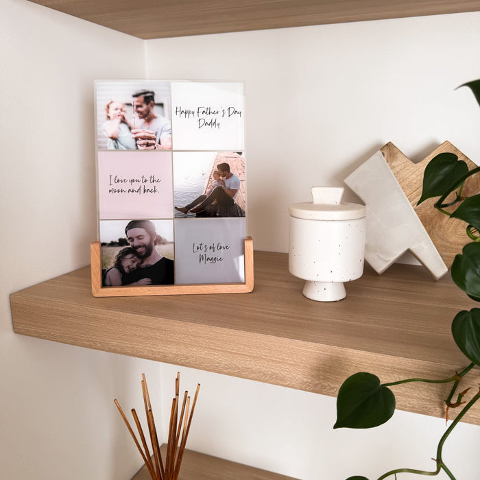 Personalised Father's Day Photo Collage and Quote Plaque