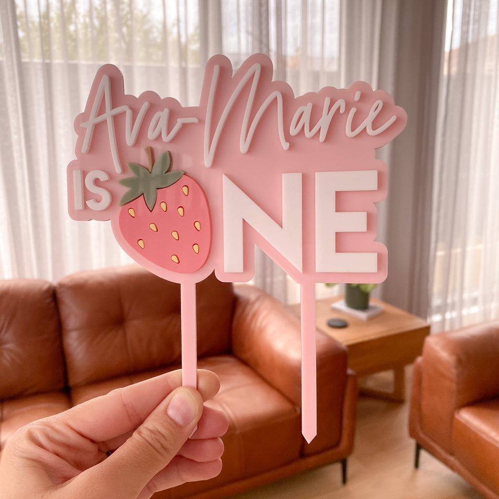 3D Strawberry  Cake Topper