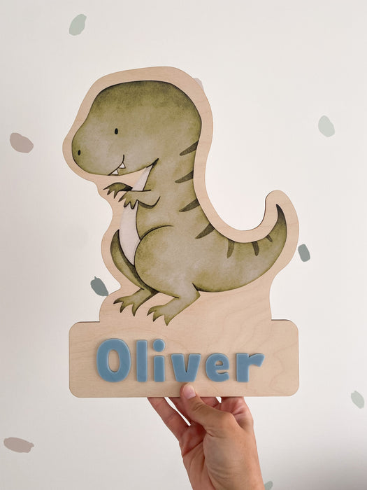 Wooden Dinosaur wall plaque