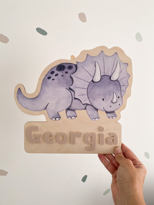 Wooden Dinosaur wall plaque