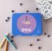 Bento Box for Kids school lunches in blue with unicorn desing