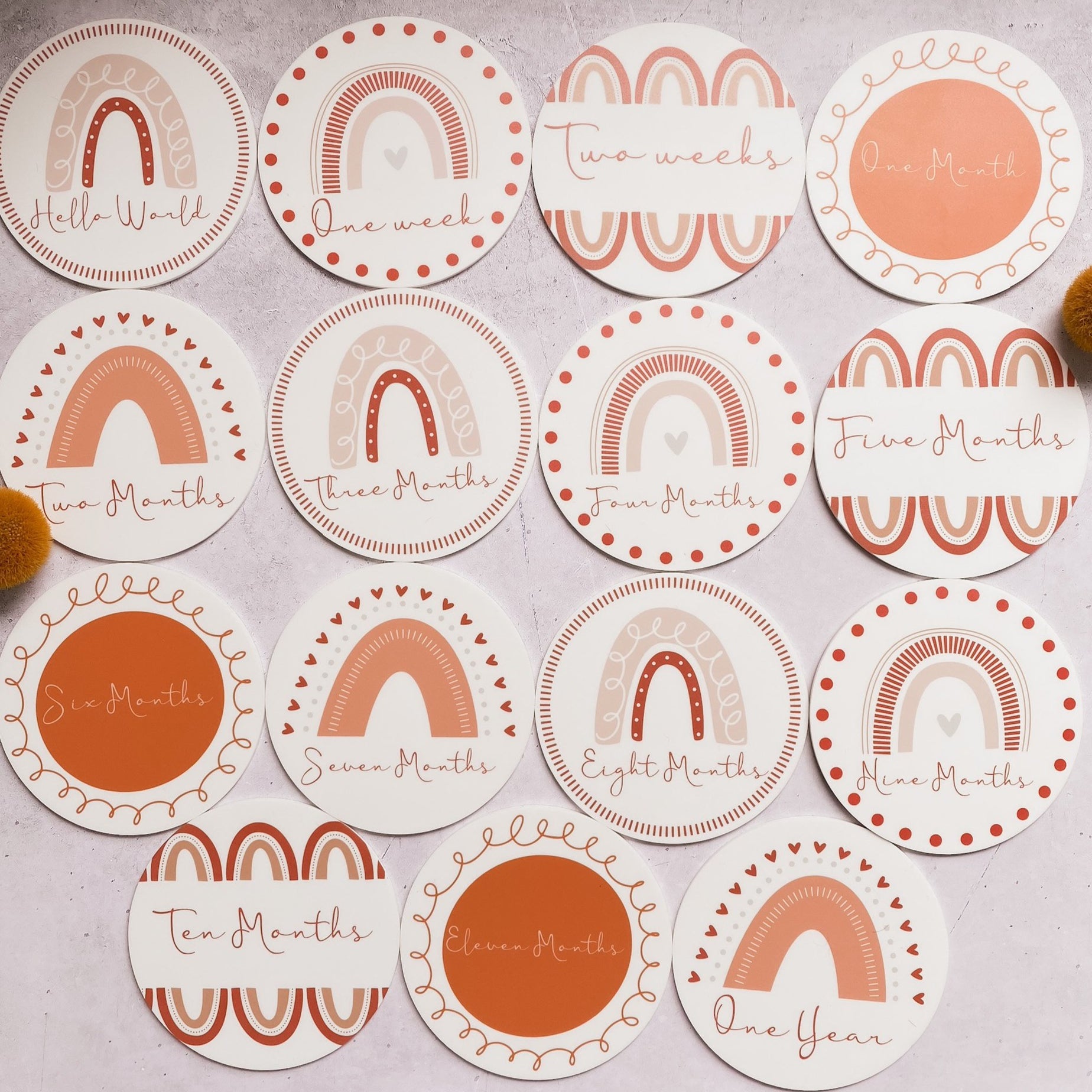 Rainbow Baby Milestone Cards — Elkwood Designs