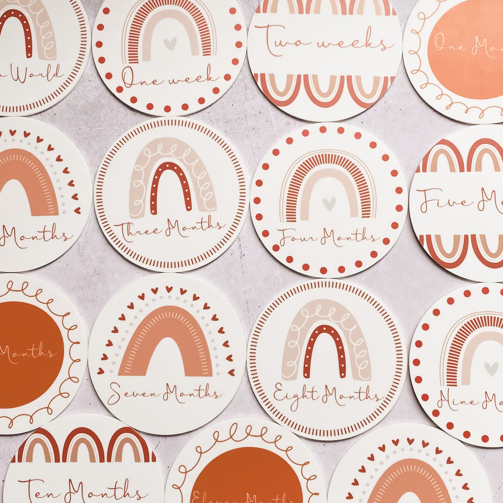 Rainbow Baby Milestone Cards — Elkwood Designs