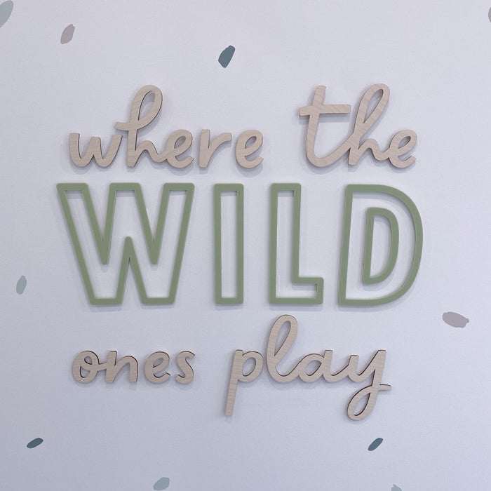 Playroom Wall Plaque - Where the WILD one's play