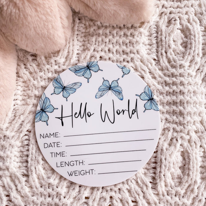 Acrylic Butterfly Birth Announcement Plaque