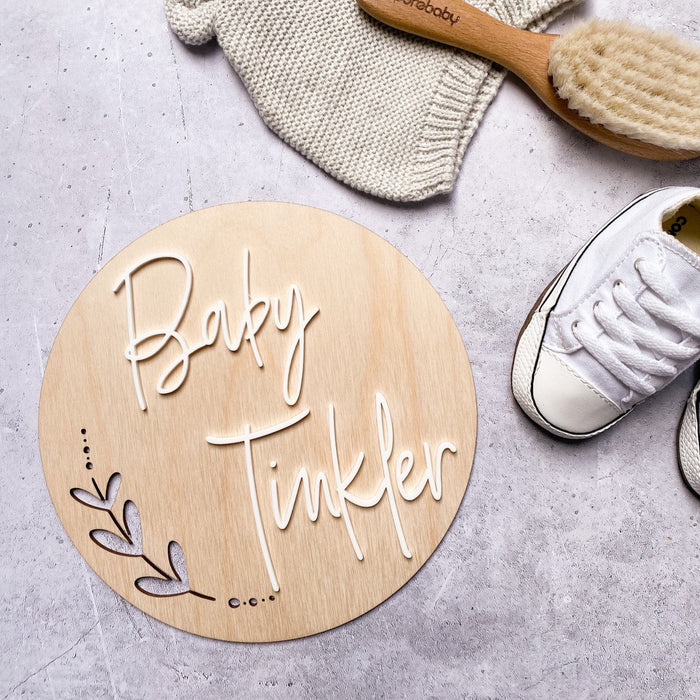 Wood and Acrylic Pregnancy Announcement Plaque