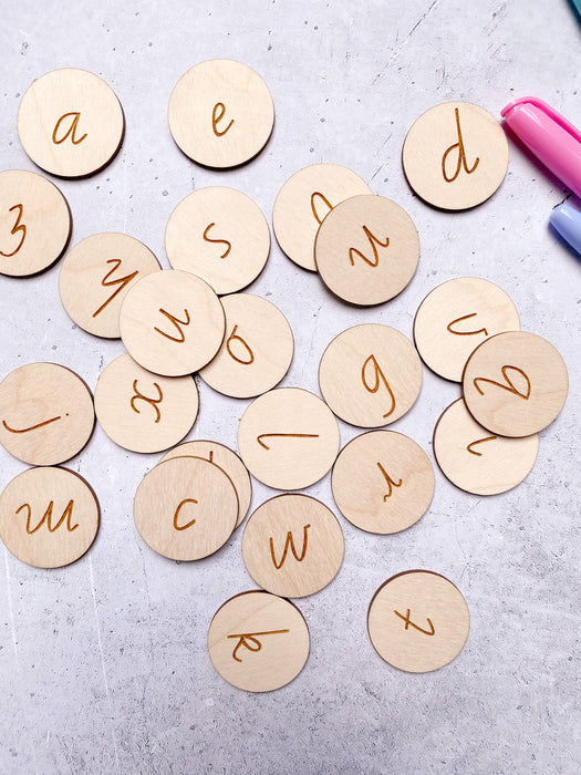 Wooden Lower Case Alphabet Tiles