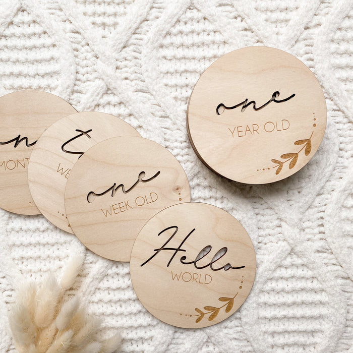 Wooden Milestone Cards