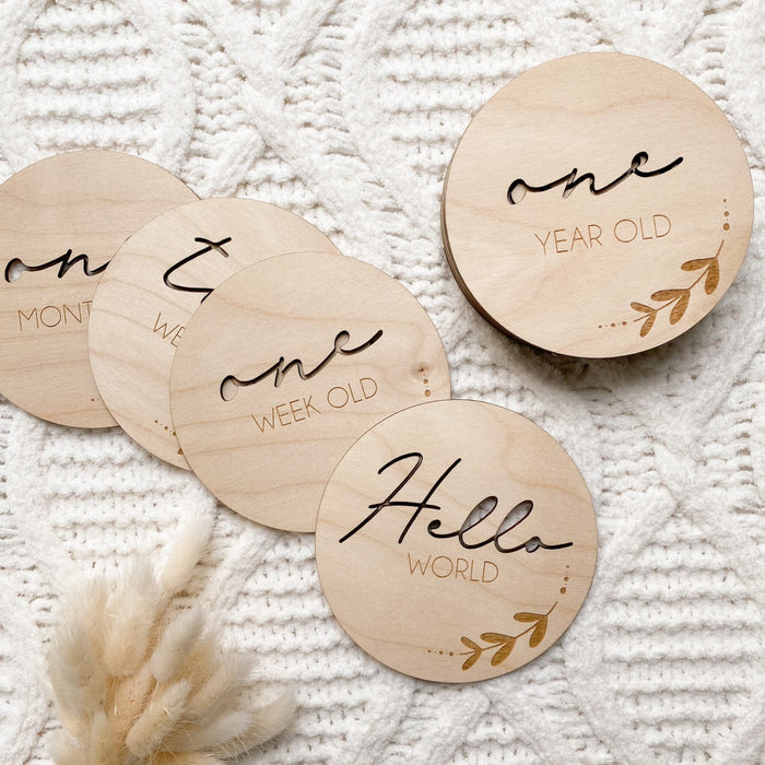 Wooden Milestone Cards