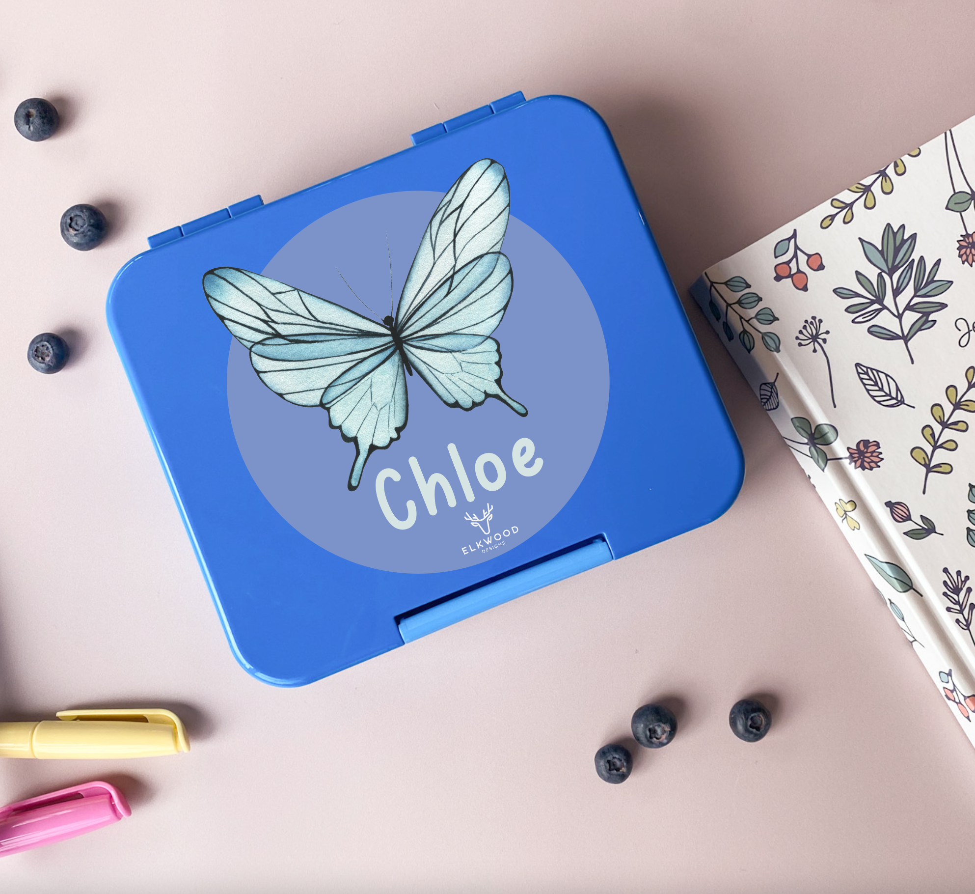 Personalised Mini Childrens Butterfly Bento Snack Box