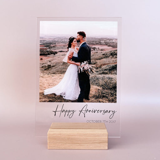 Transparent Anniversary Photo Plaque with date