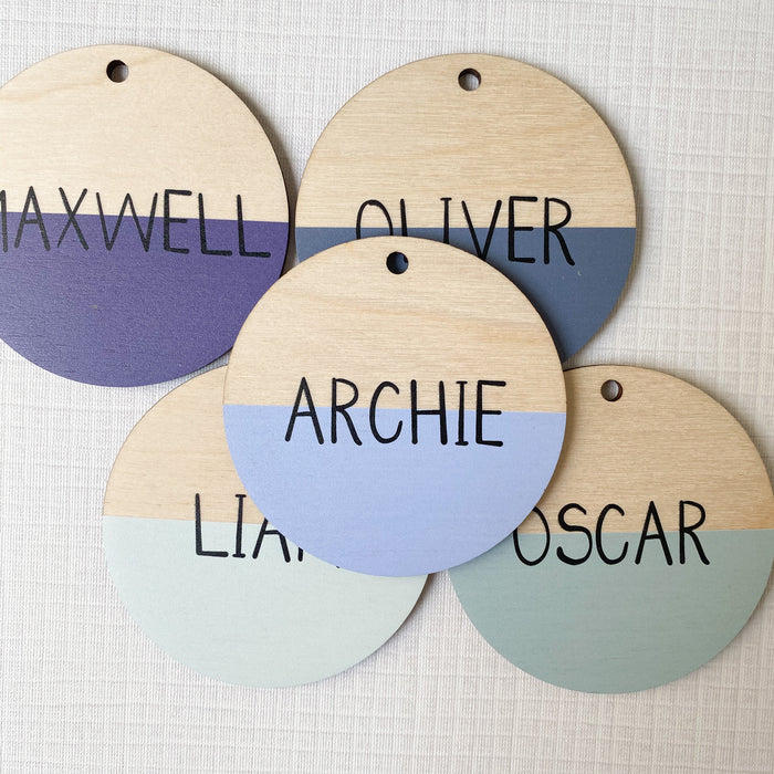 Dip Coloured Kids Bag Tags